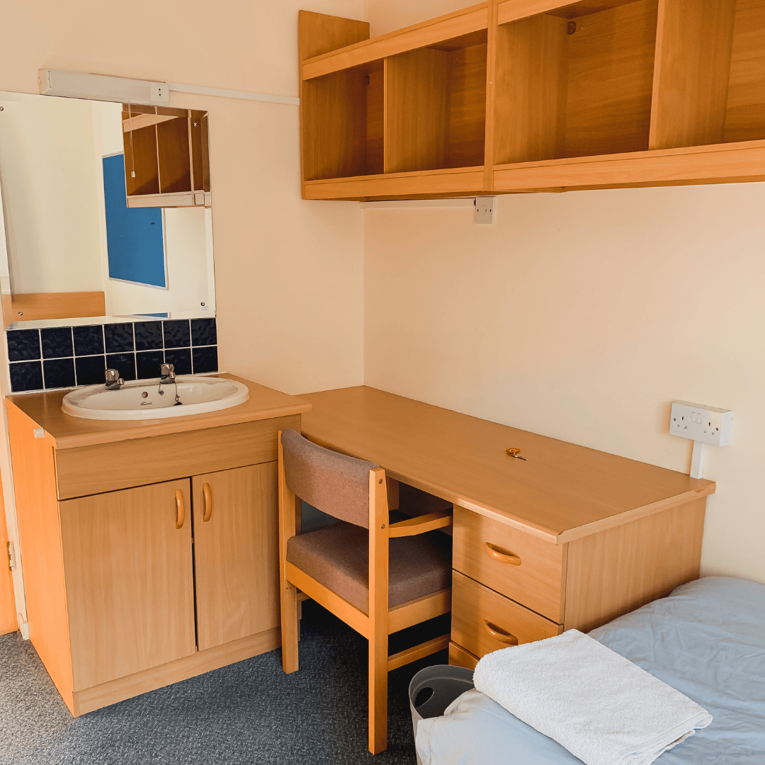 Desk in room
