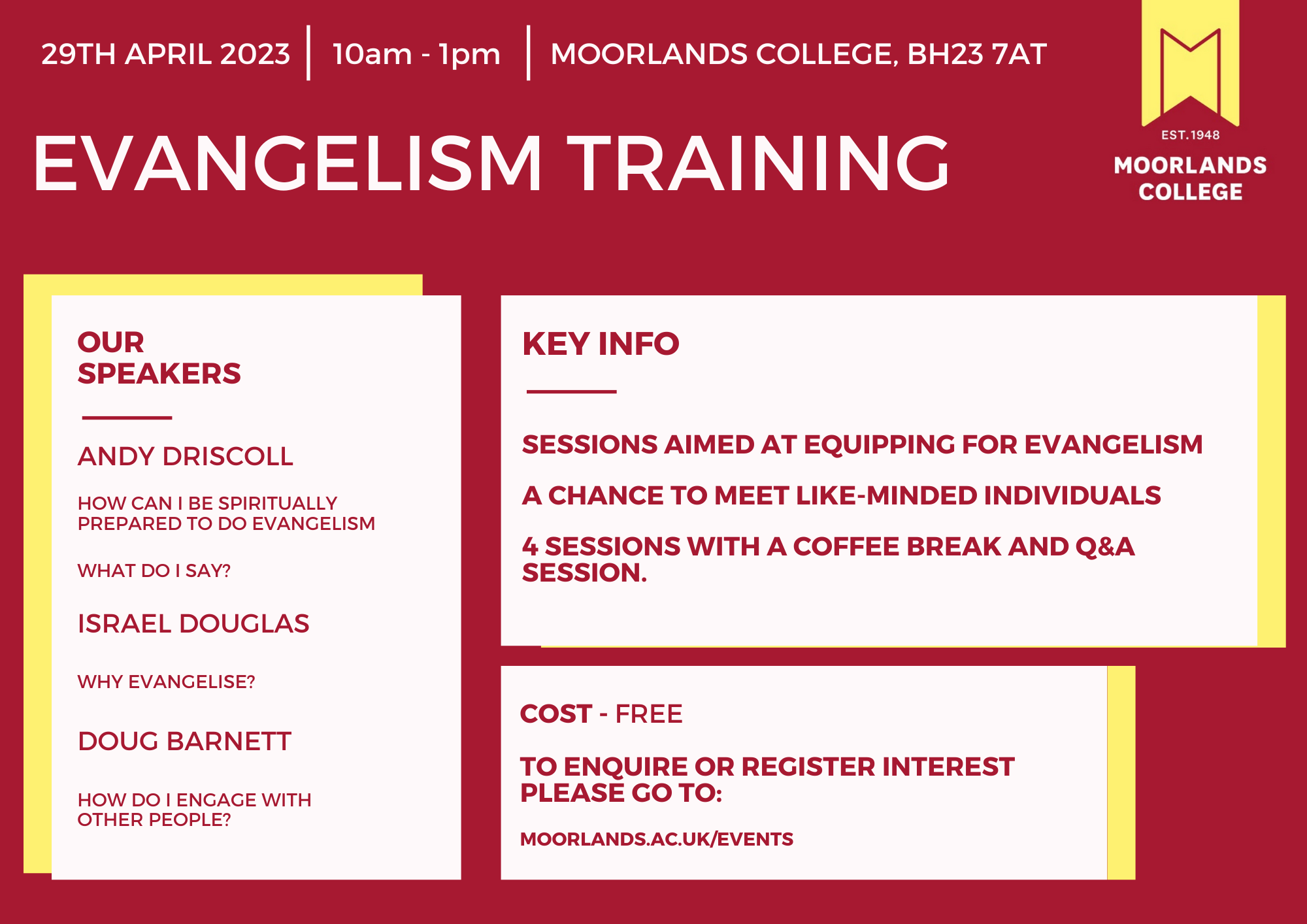 Evangelism Training publicity